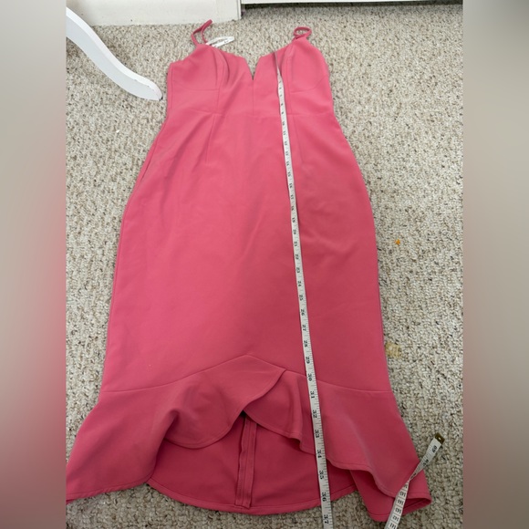 Bardot Kristen peplum midi dress melon color size 6 - Picture 5 of 9